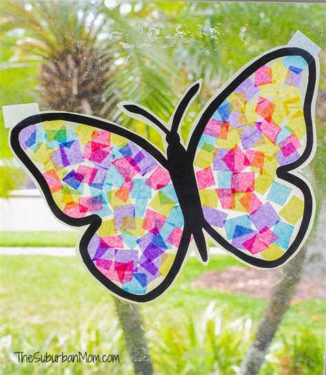 Butterfly Suncatcher Craft - The Suburban Mom