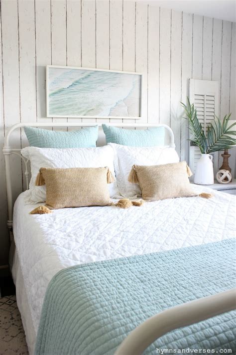 Coastal Cottage Style Summer Bedroom | Hymns and Verses