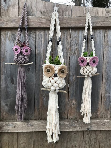 DIY MACRAME OWL Plant Hanger Pattern, Owl Plant Holder Photo tutorial ...