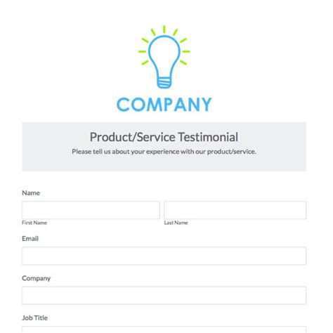 Testimonial Form Template | Formstack