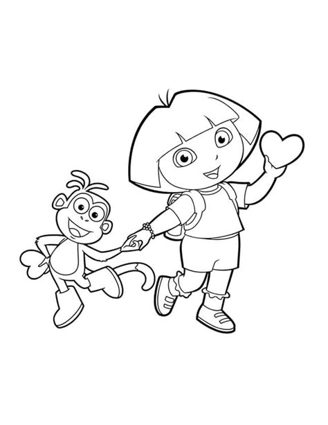 Dora And Boots Coloring Pages