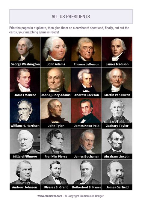 All US Presidents in Order - Pictures and Names | Memozor