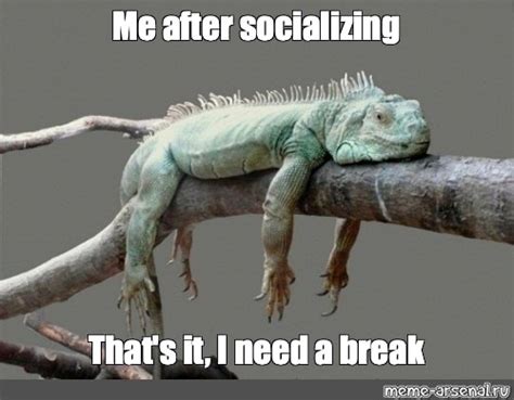 Meme: "Me after socializing That's it, I need a break" - All Templates ...