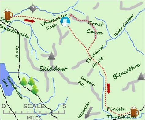 Bassenthwaite Threlkeld map | Lake district, Whitewater, Beautiful ...