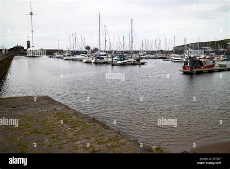 Whitehaven harbour and marina at the start of the C2C cycle route ...