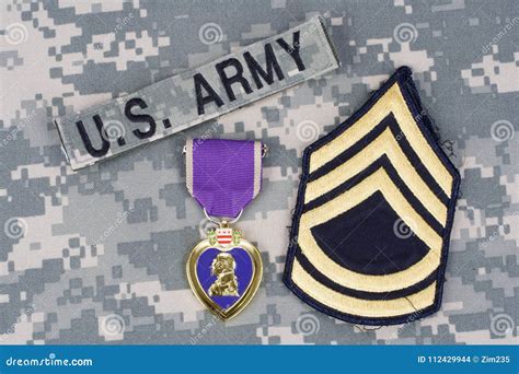 Purple Heart Award on US ARMY Uniform Stock Photo - Image of purple ...