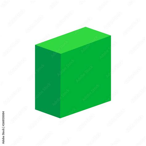 green cuboid basic simple 3d shapes isolated on white background ...