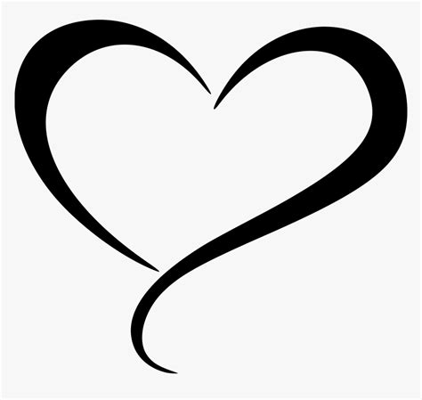 Transparent Curly Heart Outline Clipart - Heart Shape Line Art, HD Png ...