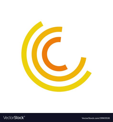 Yellow half circle motion abstract symbol Vector Image