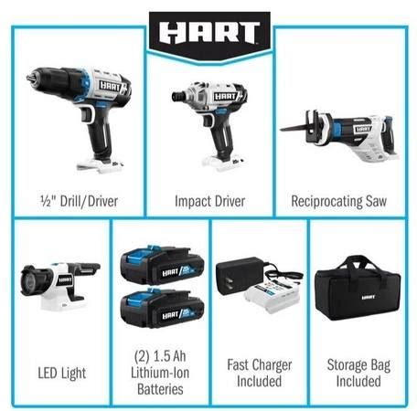 Super Sale!!! HART 20-Volt 4-Tool Battery-Powered Combo Kit $136 ...