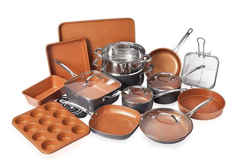 Gotham Steel 20 Piece All in One Kitchen Cookware + Bakeware Set with ...