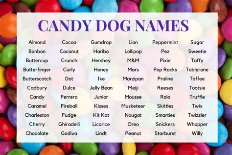 Candy Names for Dogs - PuppyLists