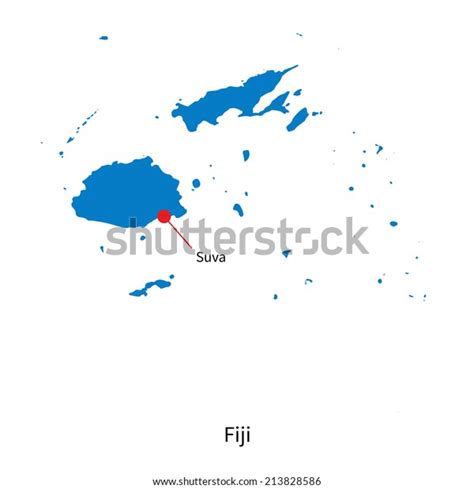 Detailed Vector Map Fiji Capital City Stock Vector (Royalty Free) 213828586