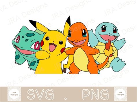 Pikachu Charmander Squirtle Bulbasaur Svg Png Pokemon Etsy France | The ...