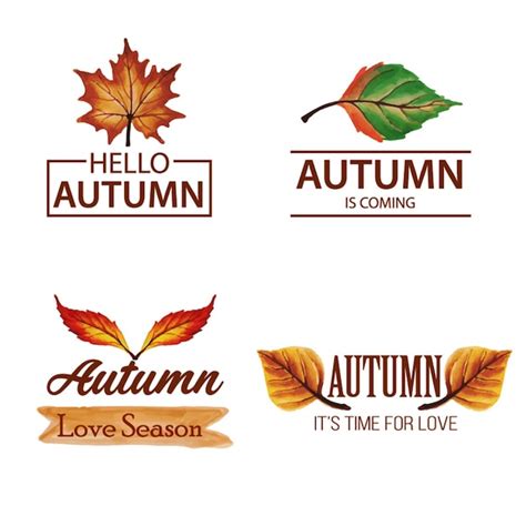 Premium Vector | Autumn logo collection