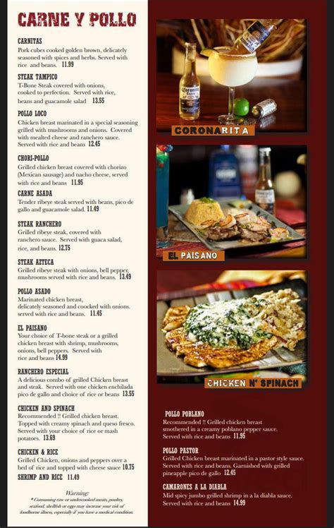 Casa Grande Mexican Restaurant menus in Hicksville, Ohio, United States