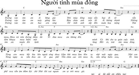 Sheet nhạc bài hát người tình mùa đông – Mua bán đàn piano chính hãng