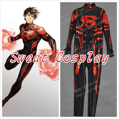 The New 52 Teen Titans Superboy rubber lycra Suit Cosplay Costume-in ...