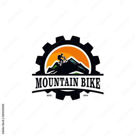 Mountain Bike Logo Design Vector Template Stock Vector | Adobe Stock