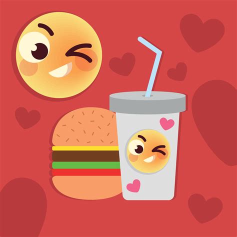 emoji and burger 11131325 Vector Art at Vecteezy