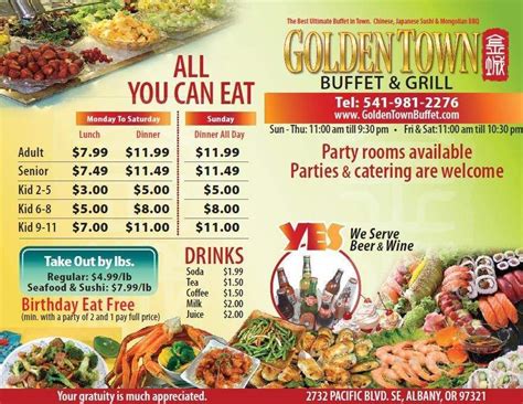 Menu of Golden Town Buffet in Albany, OR 97322