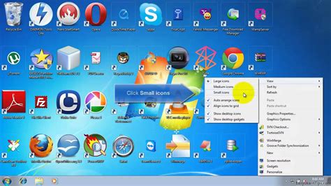 How to resize desktop icons in Windows 7 - YouTube