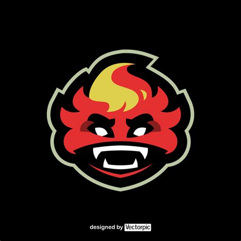 monster head e-sports mascot logo free vector