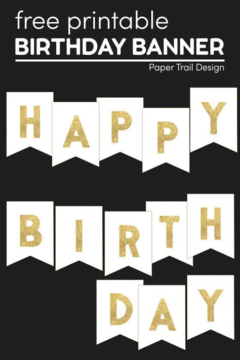 Happy Birthday Banner Printable Template - Paper Trail Design | Happy ...