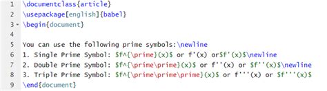 How To Use Prime Symbols in LaTeX