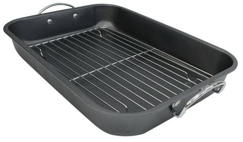 39cm Roast & Rack Non Stick Metal Roasting Tray For Meats Roast Chicke ...