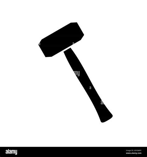 Hammer icon. Vector illustration. Black hammer icon in flat design ...