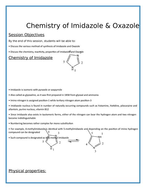 Chapter - 18 Chemistry of Imidazole Oxazole - Chemistry of Imidazole ...