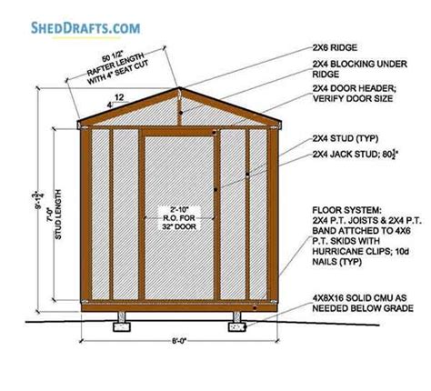 8×8 Gable Storage Shed Plans Blueprints For Backyard Shed https ...