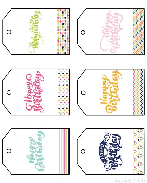 These free printable happy birthday gift tags are different than the ...