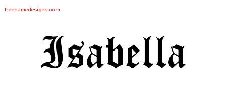 Blackletter Name Tattoo Designs Isabella Graphic Download - Free Name ...