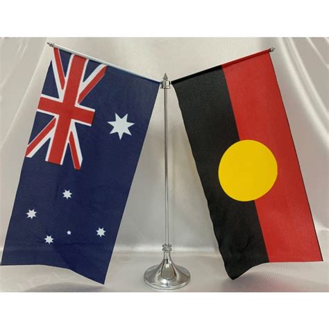 Silver Metal Handwaver Stand Australian Aboriginal Flags