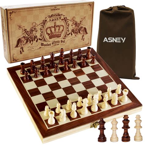 Buy ASNEY Upgraded Magnetic Chess Set, 12" x 12" Folding Wooden Chess ...