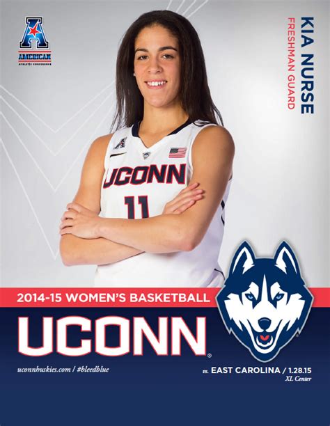 UConn Women's Basketball roster card: Huskies vs. East Carolina Pirates ...