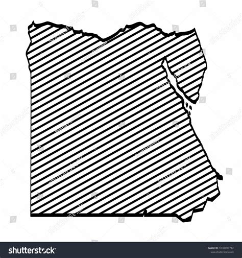 Egypt Map Outline Graphic Freehand Drawing Stock Vector (Royalty Free ...