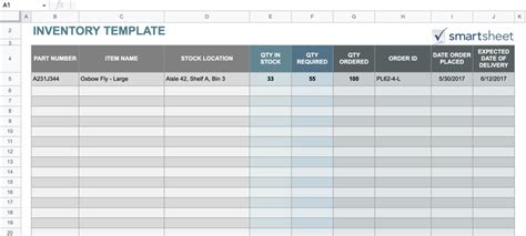 Inventory Spreadsheet Template For Excel