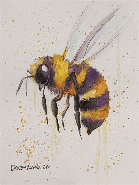 Honey Bee Painting by Jennifer Doehring | Saatchi Art