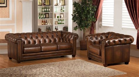 Brown Leather Sofa : Stanley Park II Brown Leather Sofa from Amax ...