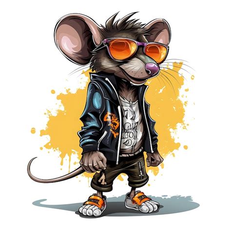 Premium AI Image | Cool graffiti style street rat