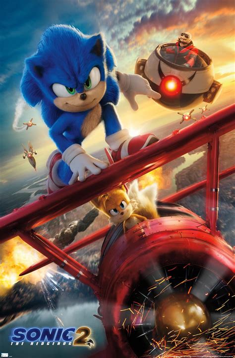 Sonic the Hedgehog 2 - Key Art Wall Poster, 22.375" x 34" - Walmart.com