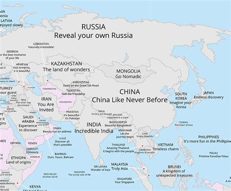 Map Reveals Every Country’s Tourism Slogan | Tourism, Map, Slogan