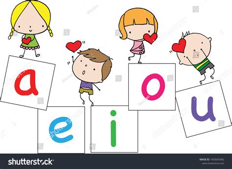 Lear Phonics Aeiou Vector Cartoon Stock Vector (Royalty Free ...