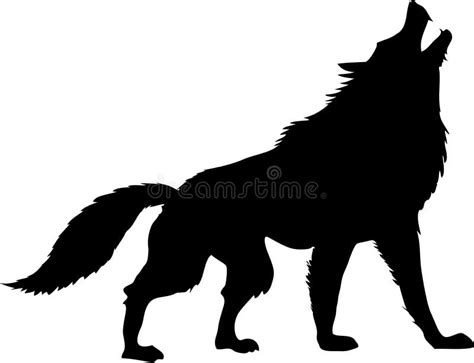 Howling Wolf Silhouette Clip Art