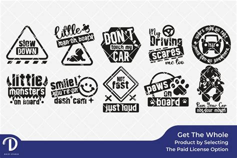 Funny Car Decal SVG Set of 10 - Drizy Studio