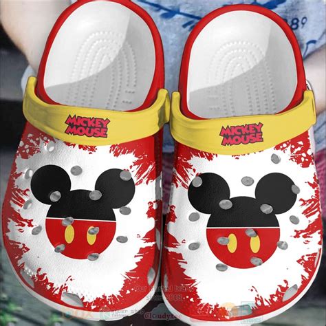 HOT Mickey Mouse Red-White Crocs Shoes - Express your unique style with ...