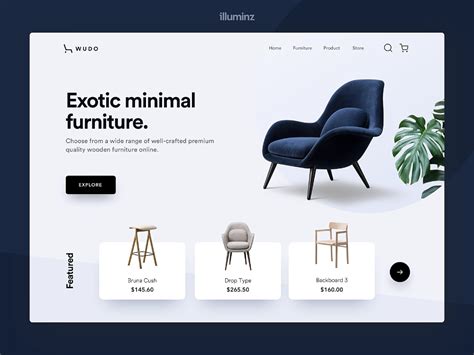 Minimal Furniture Landing Page | Minimal furniture, Website design ...